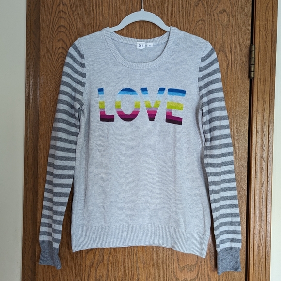 GAP Sweaters - GAP Women's LOVE Rainbow Sweater, Size Small